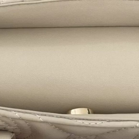 NWT Valentino Orlandi Quilted top handled crossbody Light Taupe - Picture 6 of 6